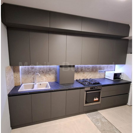 Современная прямая кухня на заказ, минималистичный дизайн, глянцевая мебель из МДФ .